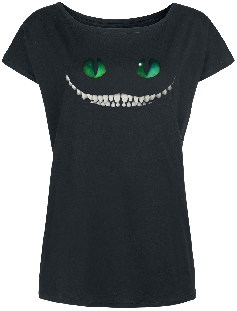 T-Shirt Manches courtes Disney de Alice Au Pays Des Merveilles - Cheshire Cat - S à XXL - pour Femme - noir - Alice Au Pays Des Merveilles - View 2