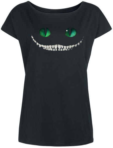T-Shirt Manches courtes Disney de Alice Au Pays Des Merveilles - Cheshire Cat - S à XXL - pour Femme - noir - Alice Au Pays Des Merveilles - View 2