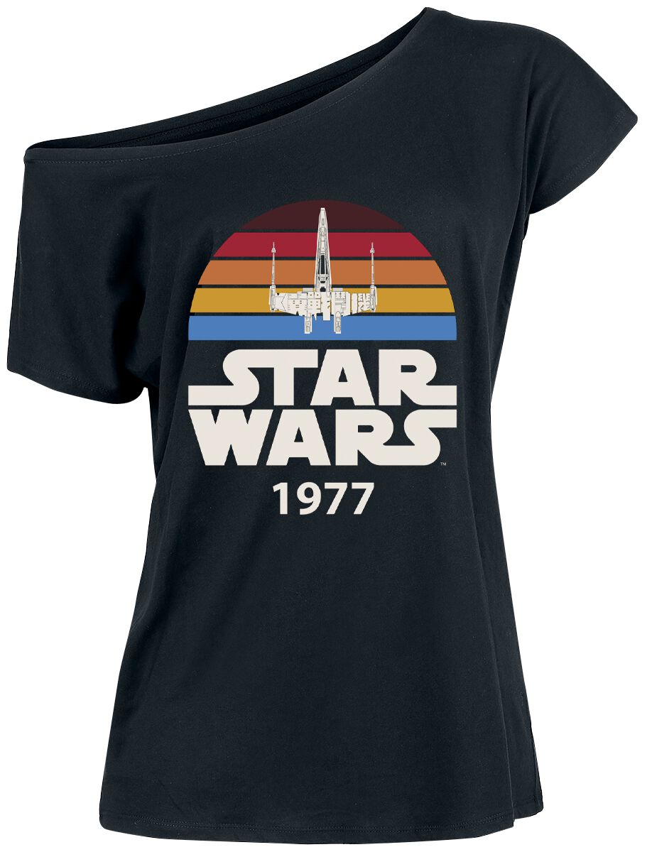 T-Shirt Manches courtes Disney de Star Wars - X-Wing - S à XXL - pour Femme - noir - Star Wars