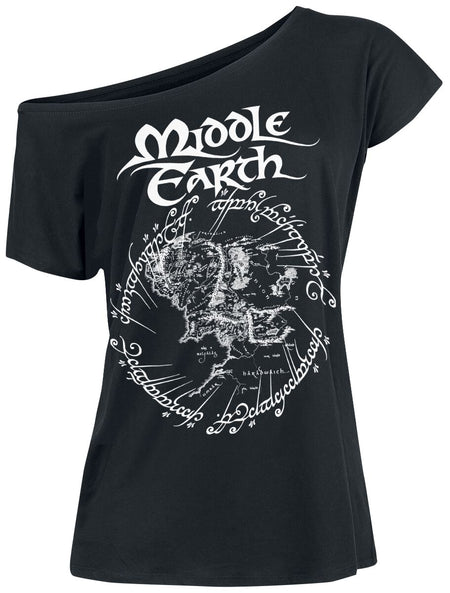 T-Shirt Manches courtes  de Le Seigneur Des Anneaux - Middle Earth - S à XXL - pour Femme - noir - Le Seigneur Des Anneaux