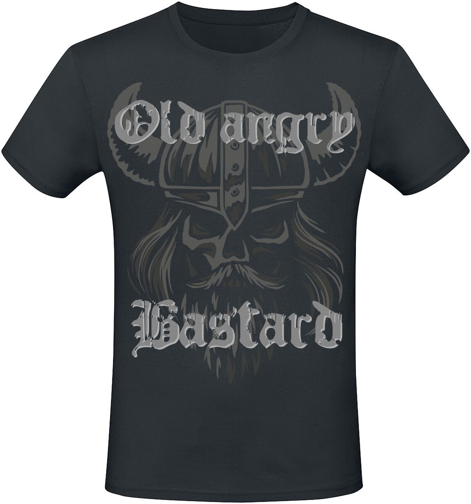 T-Shirt Manches courtes Fun de Slogans - Old Angry Bastard - M à 5XL - pour Homme - noir - Slogans