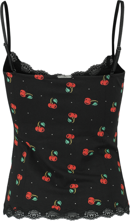 Top Rockabilly de Pussy Deluxe - Cherries Classic Top - XS à XL - pour Femme - noir/rouge - Pussy Deluxe - View 2