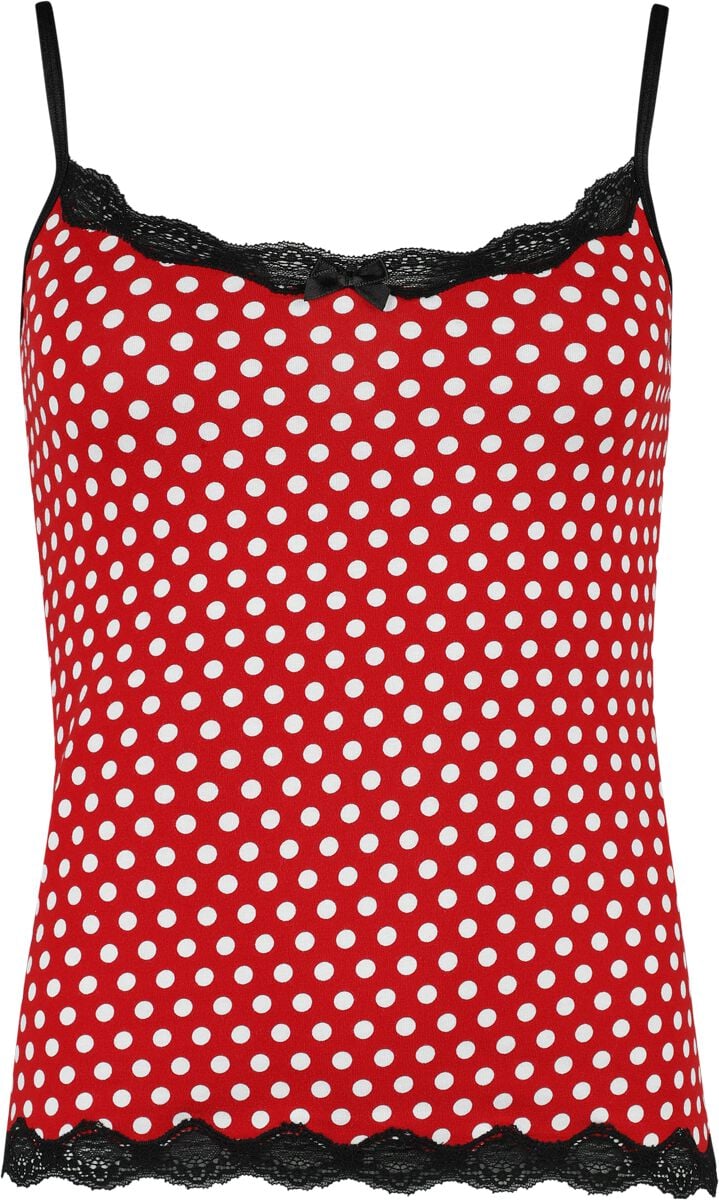 Top Rockabilly de Pussy Deluxe - Dotties Classic Top - S à XL - pour Femme - rouge/blanc - Pussy Deluxe