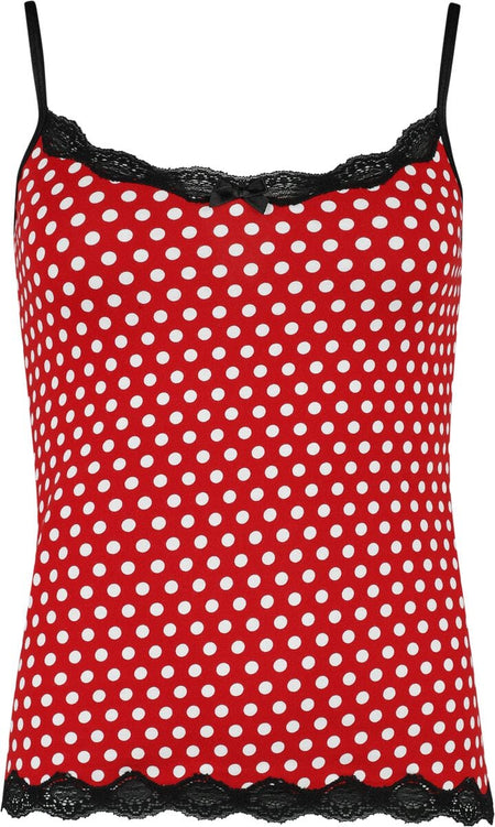 Top Rockabilly de Pussy Deluxe - Dotties Classic Top - S à XL - pour Femme - rouge/blanc - Pussy Deluxe