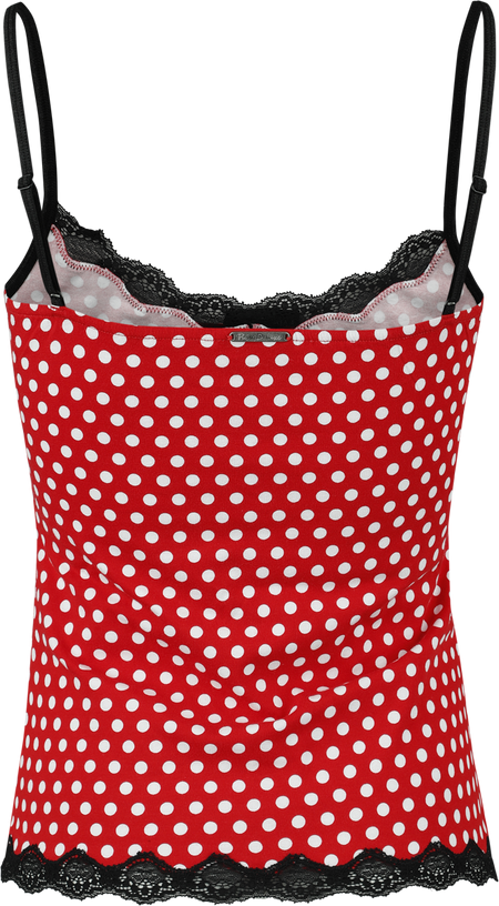 Top Rockabilly de Pussy Deluxe - Dotties Classic Top - S à XL - pour Femme - rouge/blanc - Pussy Deluxe - View 2