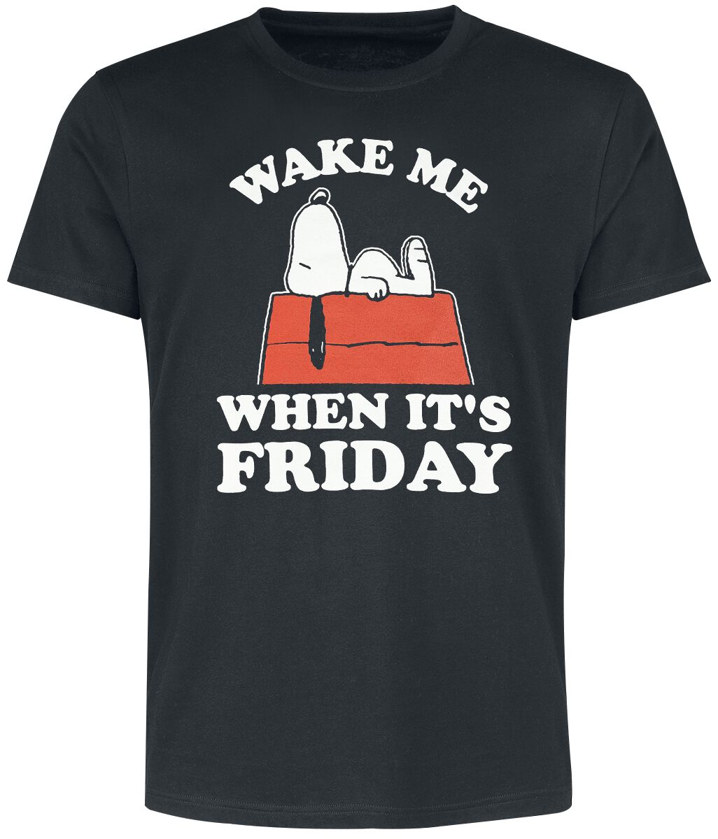 T-Shirt Manches courtes  de Snoopy - Snoopy - Wake Me When It´s Friday - M à 3XL - pour Homme - noir - Snoopy