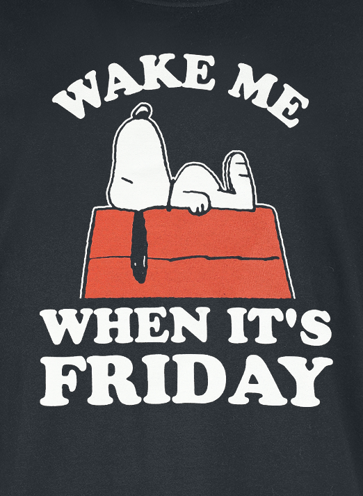 T-Shirt Manches courtes  de Snoopy - Snoopy - Wake Me When It´s Friday - M à 3XL - pour Homme - noir - Snoopy - View 2