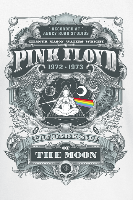 T-Shirt Manches courtes  de Pink Floyd - DSOTM 1972 - S à 3XL - pour Homme - blanc - Pink Floyd - View 2