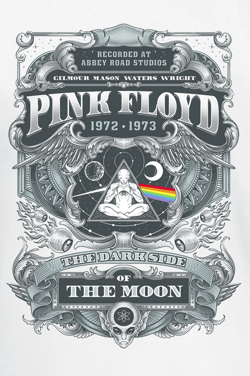 T-Shirt Manches courtes  de Pink Floyd - DSOTM 1972 - S à 3XL - pour Homme - blanc - Pink Floyd - View 2