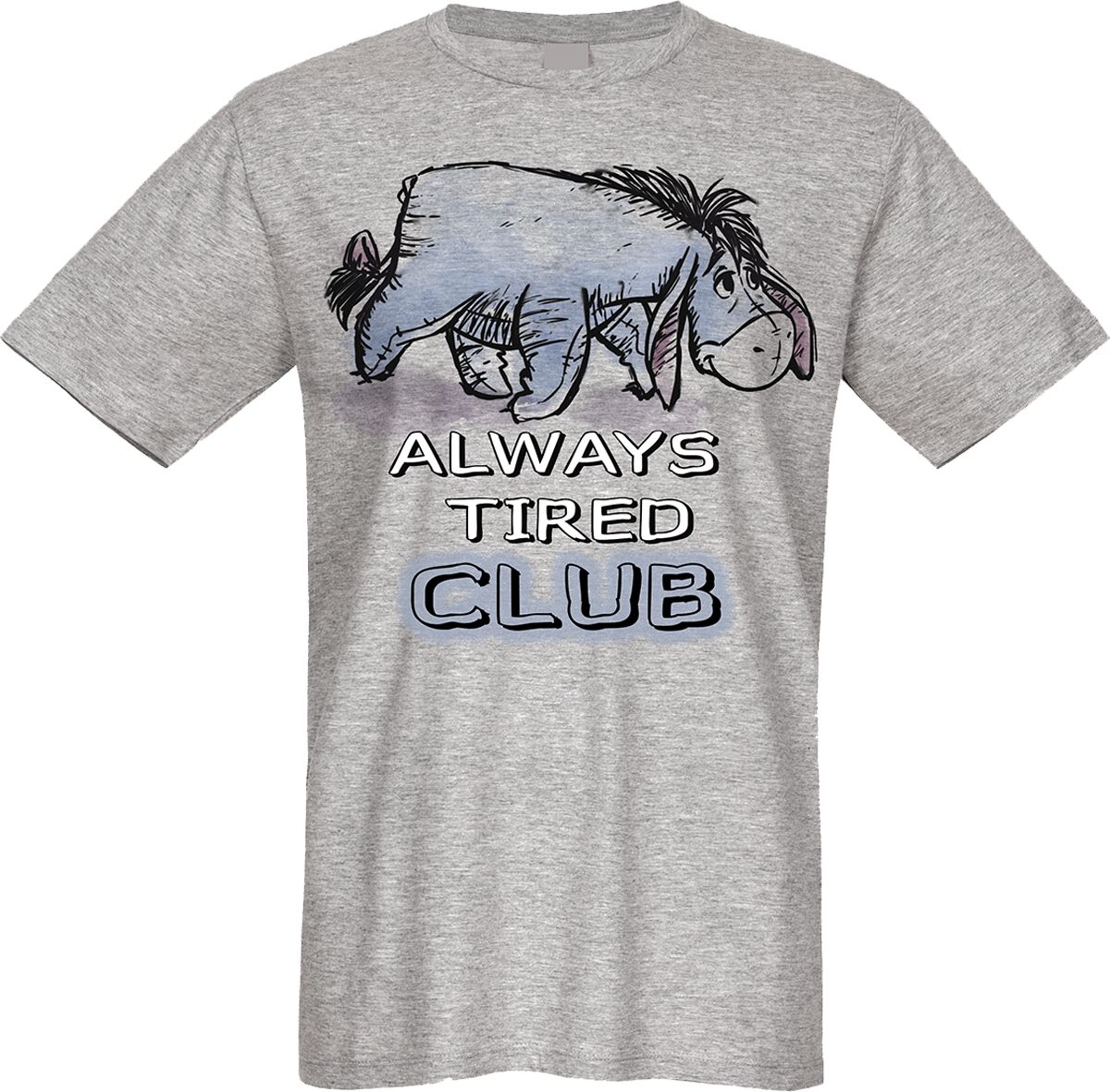 T-Shirt Manches courtes  de Winnie L'Ourson - Bourriquet - Always Tired Club - S à 3XL - pour Homme - gris - Winnie L'Ourson