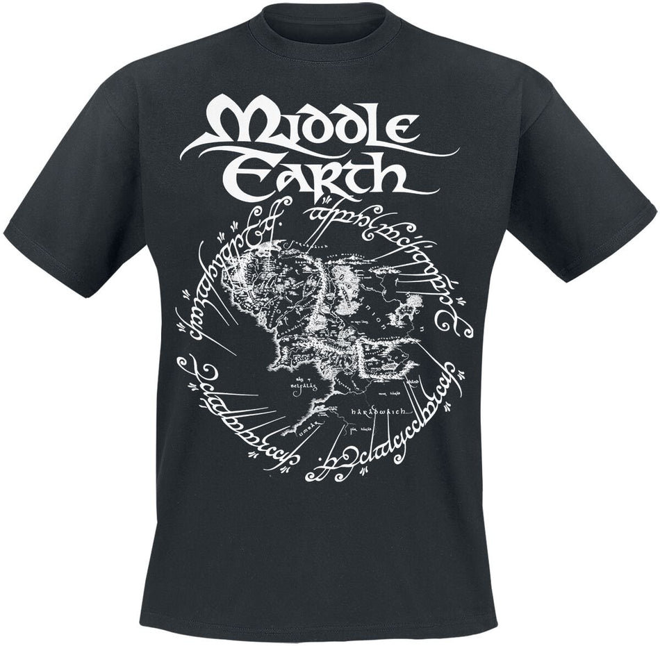 T-Shirt Manches courtes  de Le Seigneur Des Anneaux - Middle Earth - S à 3XL - pour Homme - noir - Le Seigneur Des Anneaux