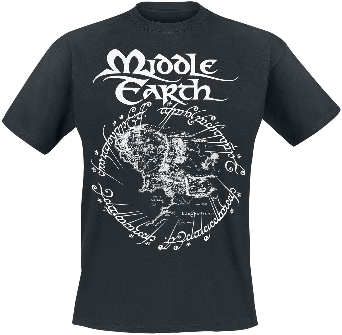 T-Shirt Manches courtes  de Le Seigneur Des Anneaux - Middle Earth - S à 3XL - pour Homme - noir - Le Seigneur Des Anneaux