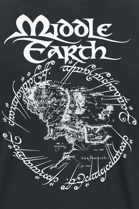 T-Shirt Manches courtes  de Le Seigneur Des Anneaux - Middle Earth - S à 3XL - pour Homme - noir - Le Seigneur Des Anneaux - View 2