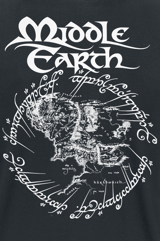 T-Shirt Manches courtes  de Le Seigneur Des Anneaux - Middle Earth - S à 3XL - pour Homme - noir - Le Seigneur Des Anneaux - View 2