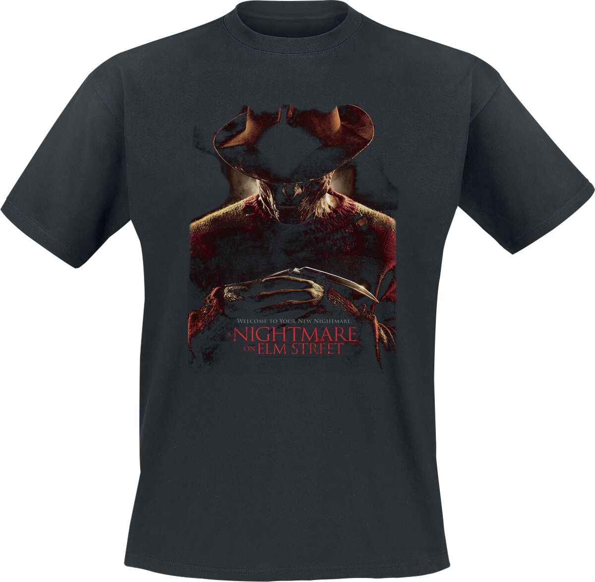 T-Shirt Manches courtes  de Les Griffes De La Nuit - Welcome To Your New Nightmare - S à 3XL - pour Homme - noir - Les Griffes De La Nuit
