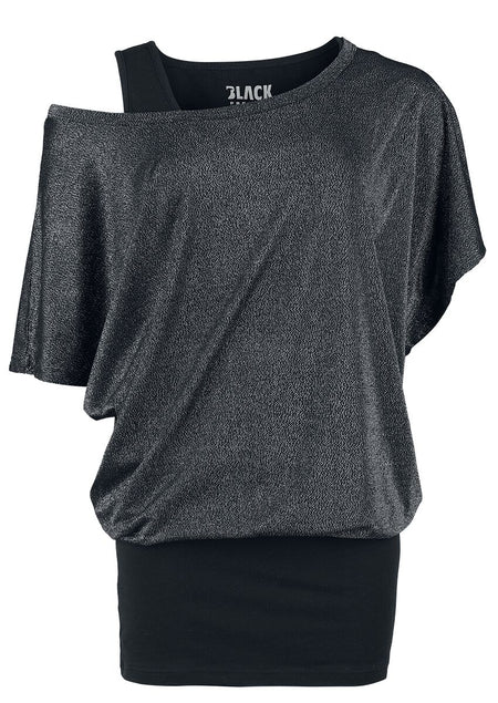 T-Shirt Manches courtes  de Black Premium by EMP - T-Shirt & Débardeur Scintillant - Lot de 2 - S à XL - pour Femme - noir - Black Premium by EMP