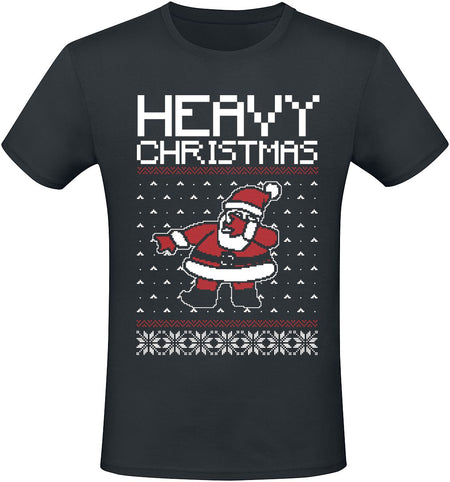 T-Shirt Manches courtes Fun de Slogans - Heavy Christmas - M à 5XL - pour Homme - noir - Slogans