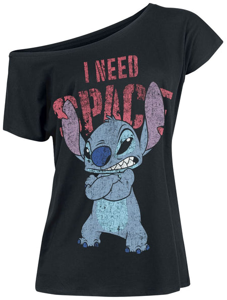 T-Shirt Manches courtes Disney de Lilo & Stitch - I Need Space - S à XXL - pour Femme - noir - Lilo & Stitch