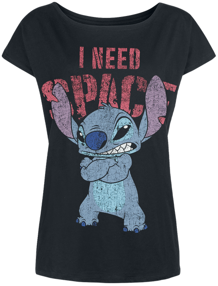 T-Shirt Manches courtes Disney de Lilo & Stitch - I Need Space - S à XXL - pour Femme - noir - Lilo & Stitch - View 2