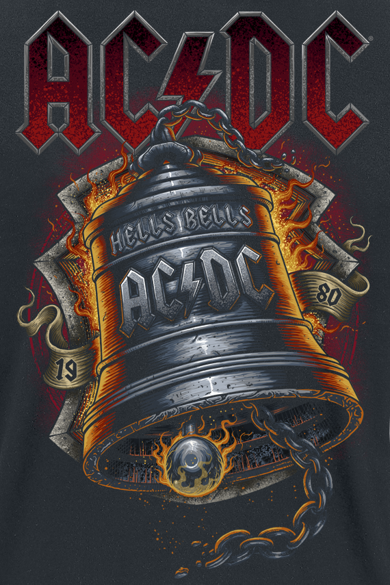 T-Shirt Manches courtes  de AC/DC - Hells Bells Flames - S à 5XL - pour Homme - noir - AC/DC - View 2
