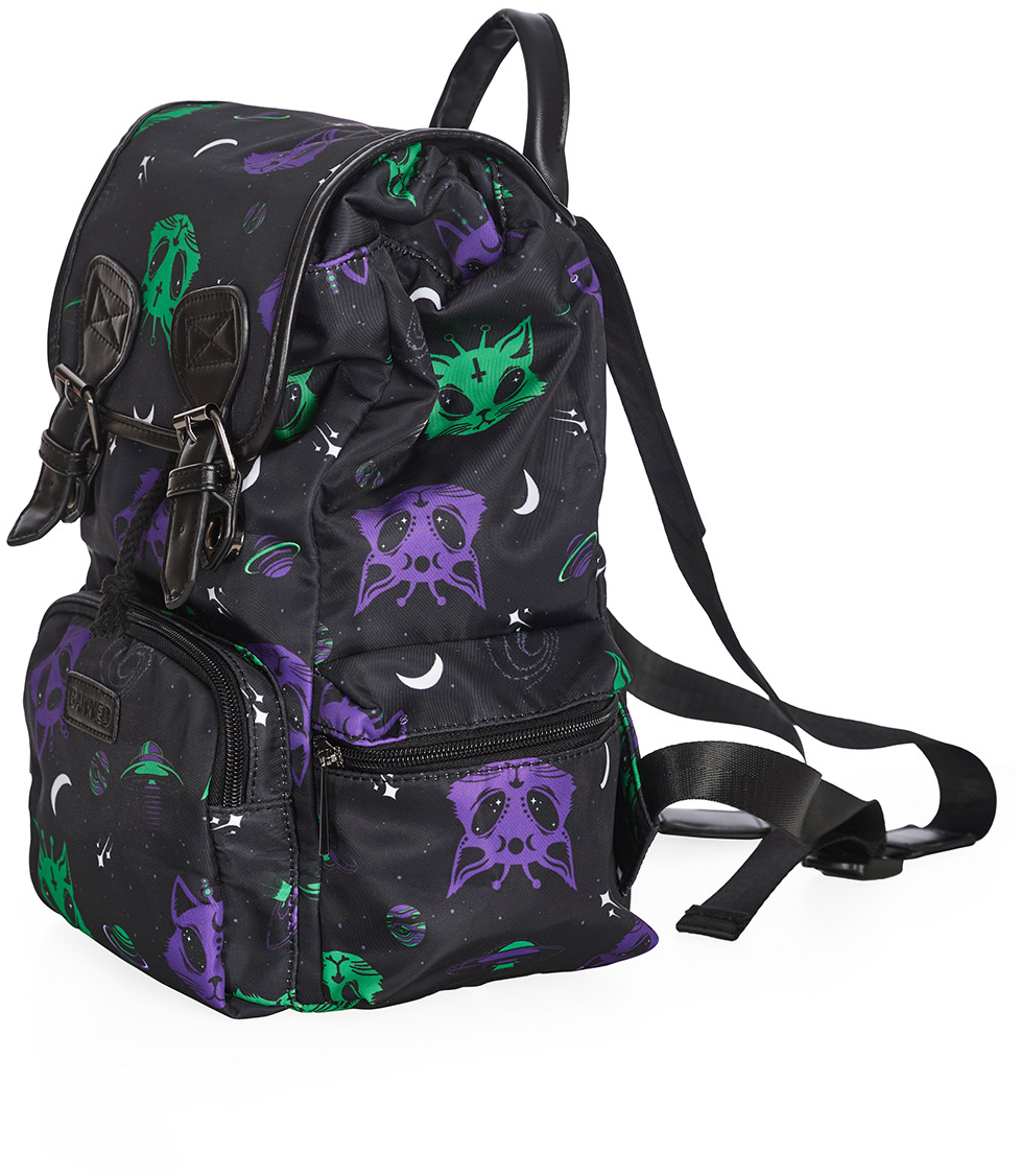 Sac à dos Gothic de Banned Alternative - Alien Space Cat - pour Femme - noir/multicolore - Banned Alternative - View 2