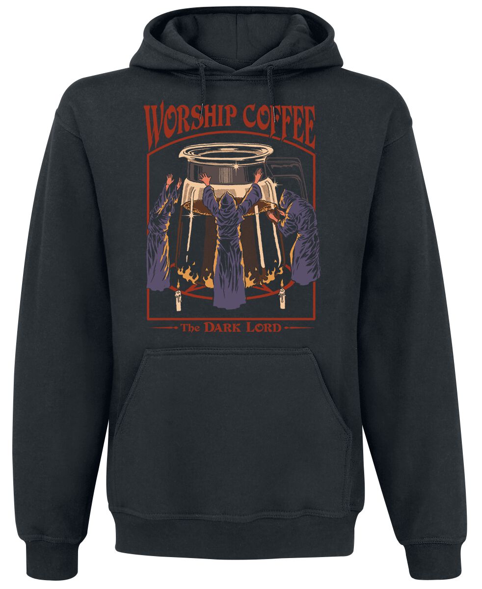 Sweat-shirt à capuche Fun de Steven Rhodes - Worship Coffee - S à XXL - pour Homme - noir - Steven Rhodes