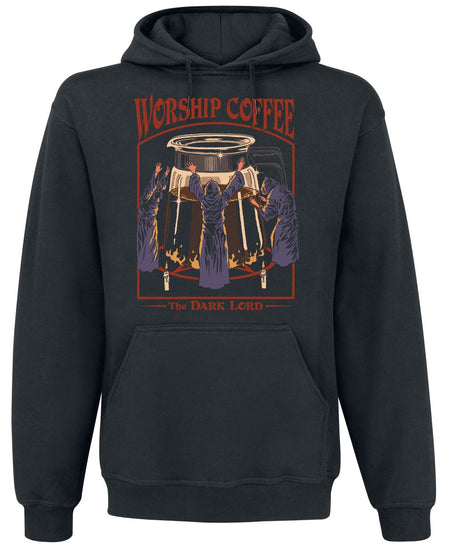 Sweat-shirt à capuche Fun de Steven Rhodes - Worship Coffee - S à XXL - pour Homme - noir - Steven Rhodes