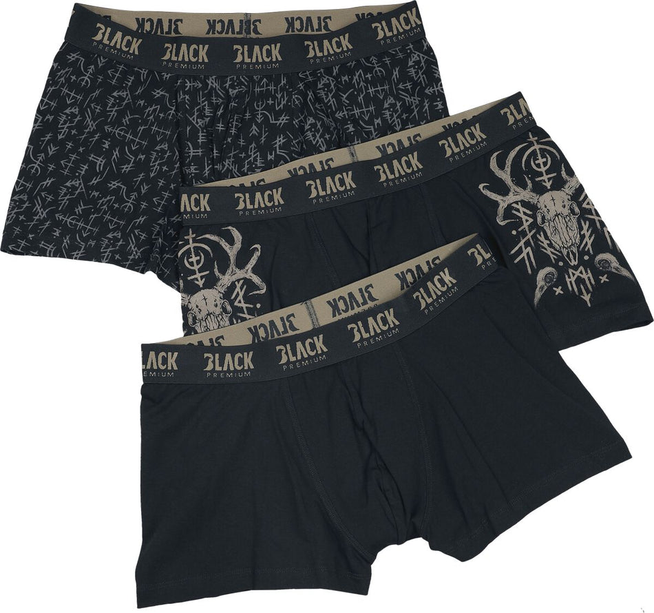 Boxer  de Black Premium by EMP - Boxers Celtiques - Lot de 3 - S à XXL - pour Homme - noir - Black Premium by EMP