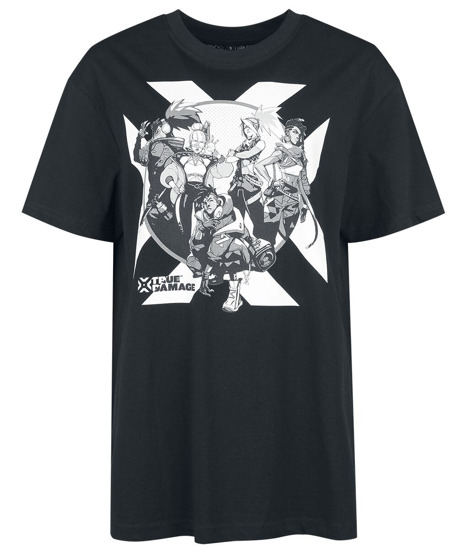 T-Shirt Manches courtes Gaming de League of Legends - Arcane - True Damage - Cover - S à XXL - pour Femme - noir - League Of Legends