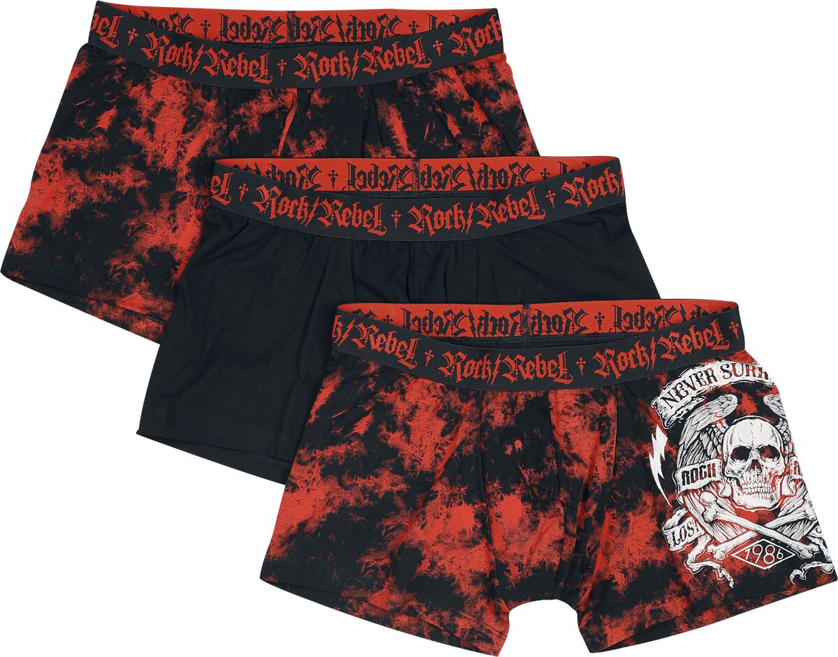 Lot de Boxers  de Rock Rebel by EMP - S à XXL - pour Homme - noir - Rock Rebel by EMP