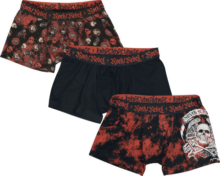 Lot de Boxers  de Rock Rebel by EMP - S à XXL - pour Homme - noir - Rock Rebel by EMP