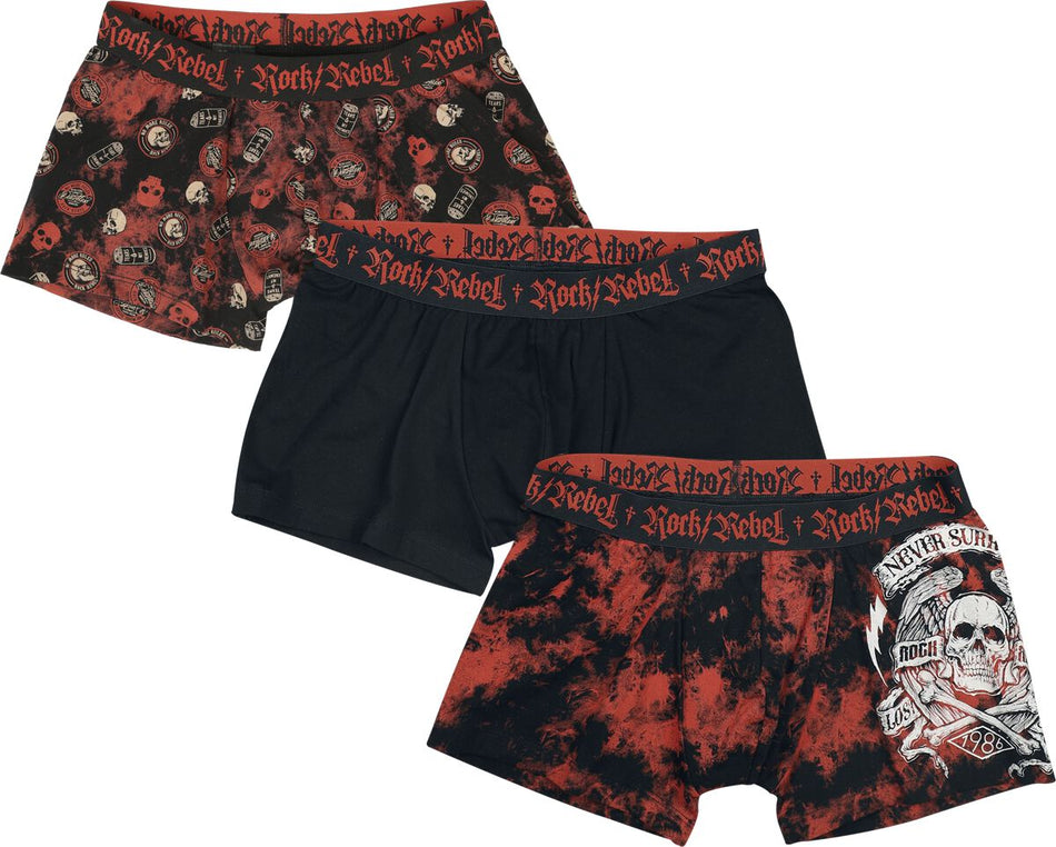 Lot de Boxers  de Rock Rebel by EMP - S à XXL - pour Homme - noir - Rock Rebel by EMP