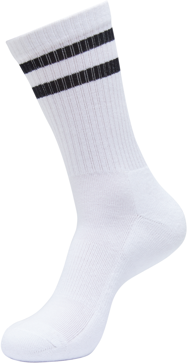 Chaussettes  de Urban Classics - Double Stripe Socks 5-Pack - EU35-38 à EU 43-46 - pour Unisexe - blanc/noir - Urban Classics - View 2