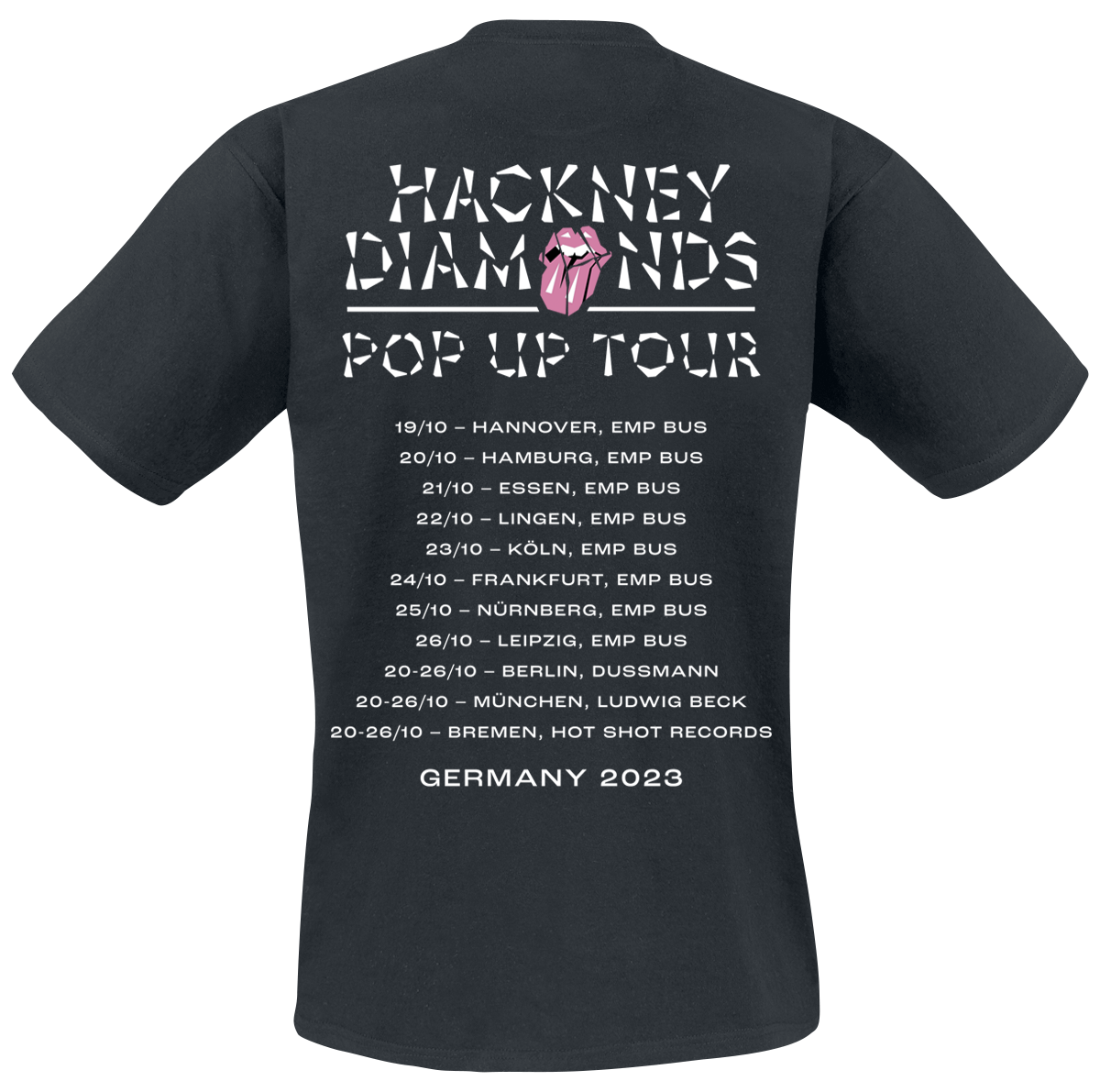 T-Shirt Manches courtes  de The Rolling Stones - Pop Up Tour Germany - Exclusive T-Shirt - S à XL - pour Homme - noir - The Rolling Stones - View 2