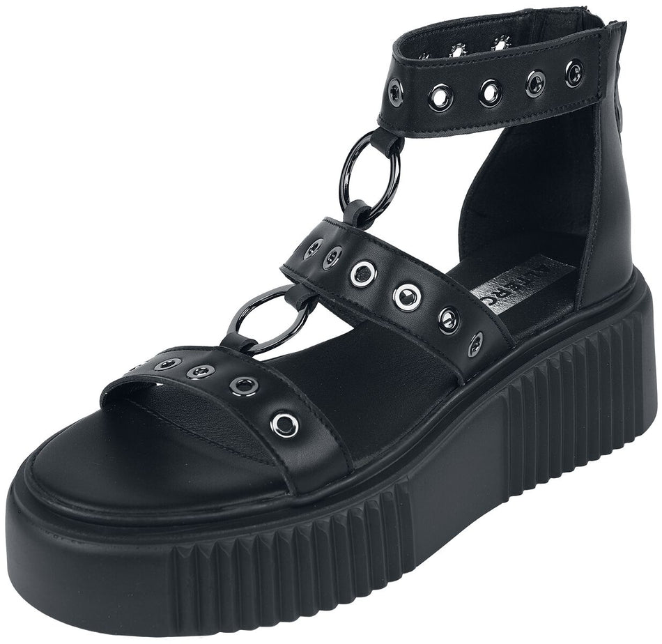 Tongs Gothic de Altercore - Piper Vegan - EU39 - pour Femme - noir - Altercore