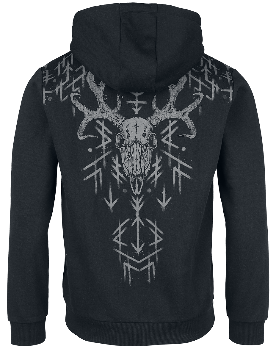 Sweat-shirt zippé à capuche  de Black Premium by EMP - Raven Skull Zipper Hoodie - S à XXL - pour Homme - noir - Black Premium by EMP - View 2