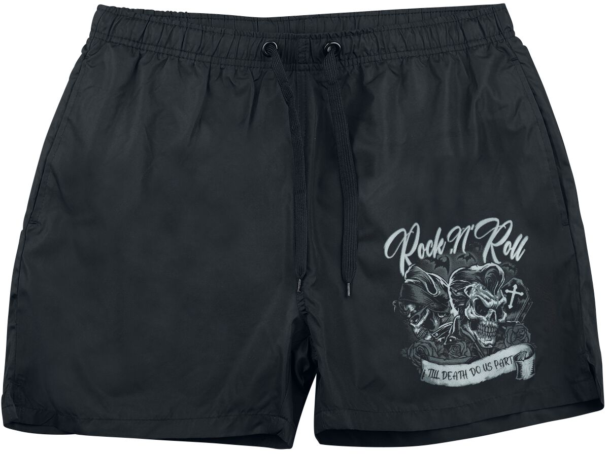 Short de bain Rockabilly de RnR Till Death - S à XL - pour Homme - noir - RnR Till Death