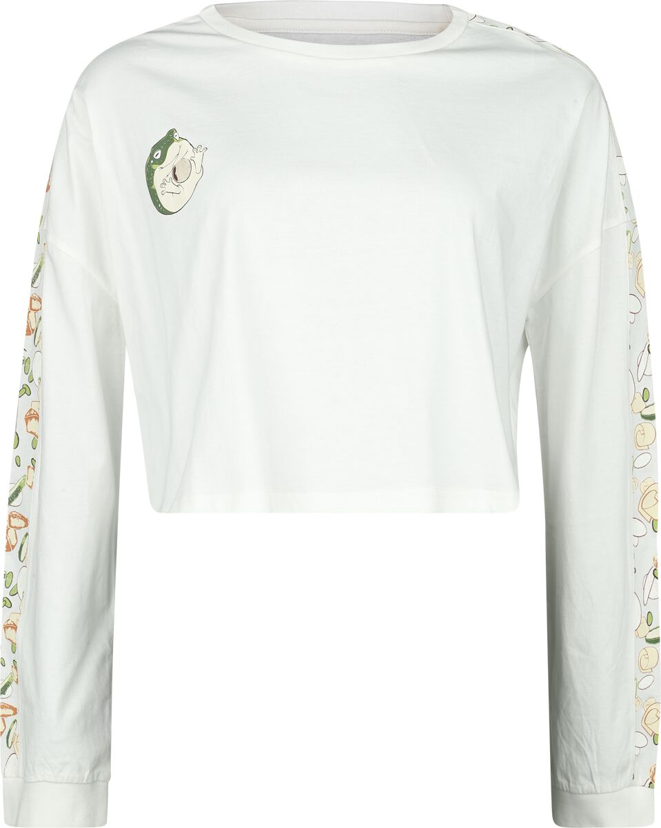 T-shirt manches longues  de RED by EMP - Cropped Longsleeve With Frog Print - S à XXL - pour Femme - beige - RED by EMP