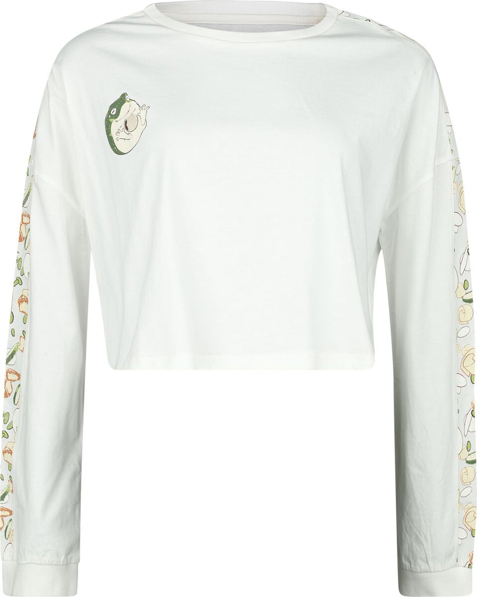 T-shirt manches longues  de RED by EMP - Cropped Longsleeve With Frog Print - S à XXL - pour Femme - beige - RED by EMP