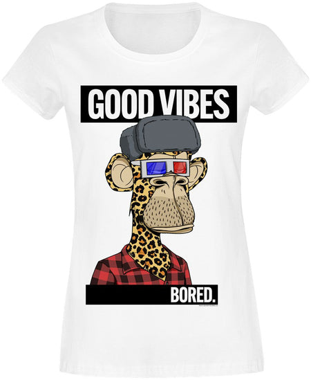 T-Shirt Manches courtes  de Bored Of Directors - Good Vibes - S - pour Femme - blanc - Bored Of Directors