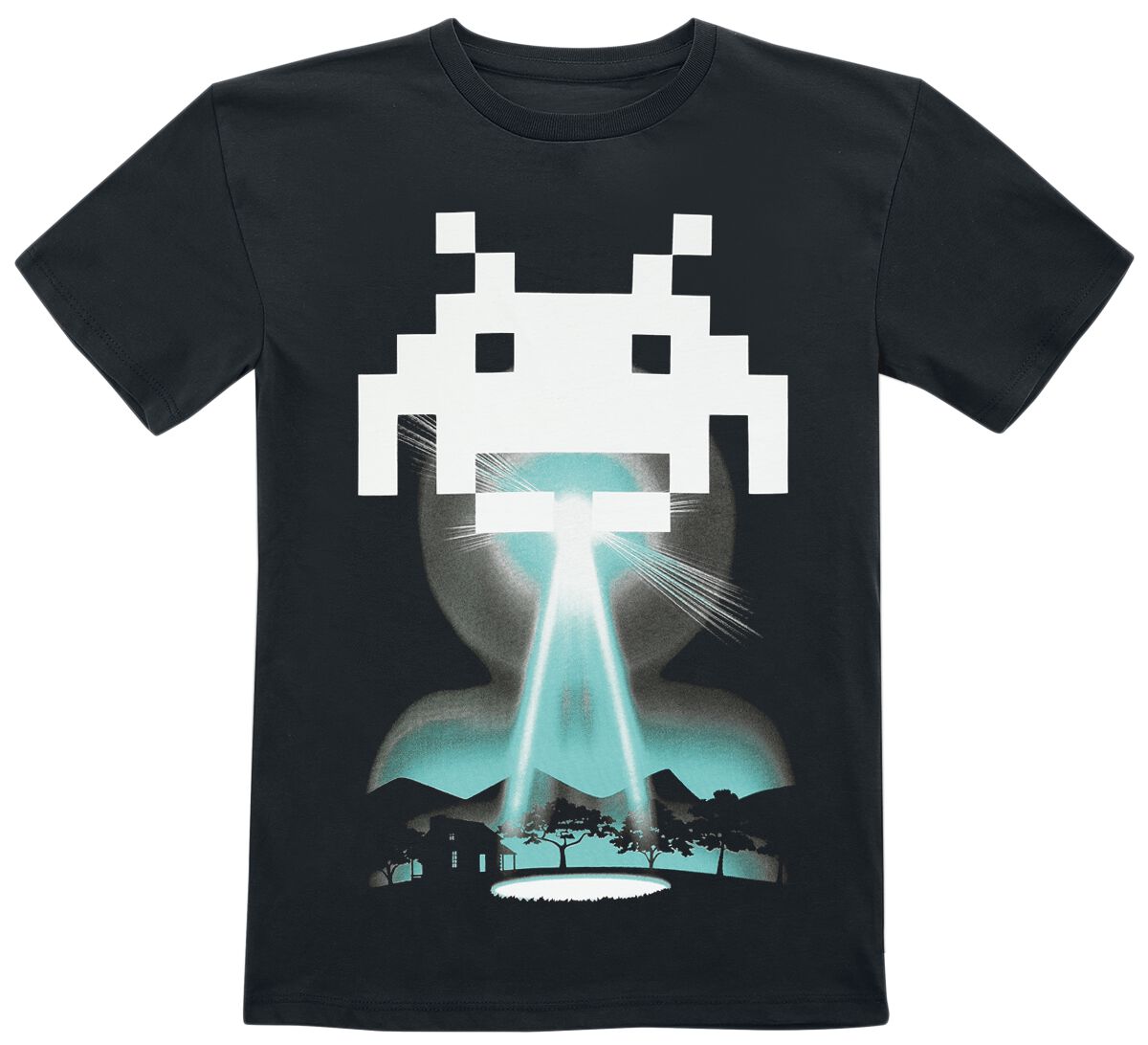 T-shirt Gaming de Space Invaders - Beam Me Up - 110/116 à 134/140 - pour filles & garçonse - noir - Space Invaders