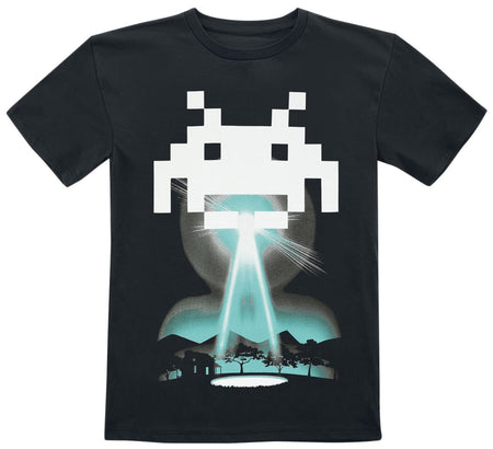 T-shirt Gaming de Space Invaders - Beam Me Up - 110/116 à 134/140 - pour filles & garçonse - noir - Space Invaders