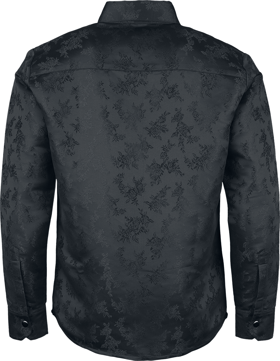 Chemise manches longues Gothic de Gothicana by EMP - Woven Rose Shirt - S à XXL - pour Homme - noir - Gothicana by EMP - View 2
