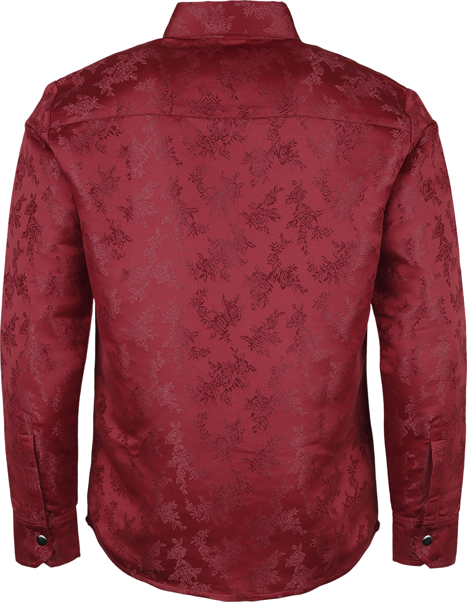 Chemise manches longues Gothic de Gothicana by EMP - Woven Rose Shirt - L à XXL - pour Homme - rouge foncé - Gothicana by EMP - View 2