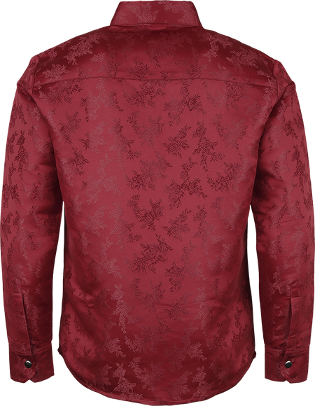 Chemise manches longues Gothic de Gothicana by EMP - Woven Rose Shirt - L à XXL - pour Homme - rouge foncé - Gothicana by EMP - View 2
