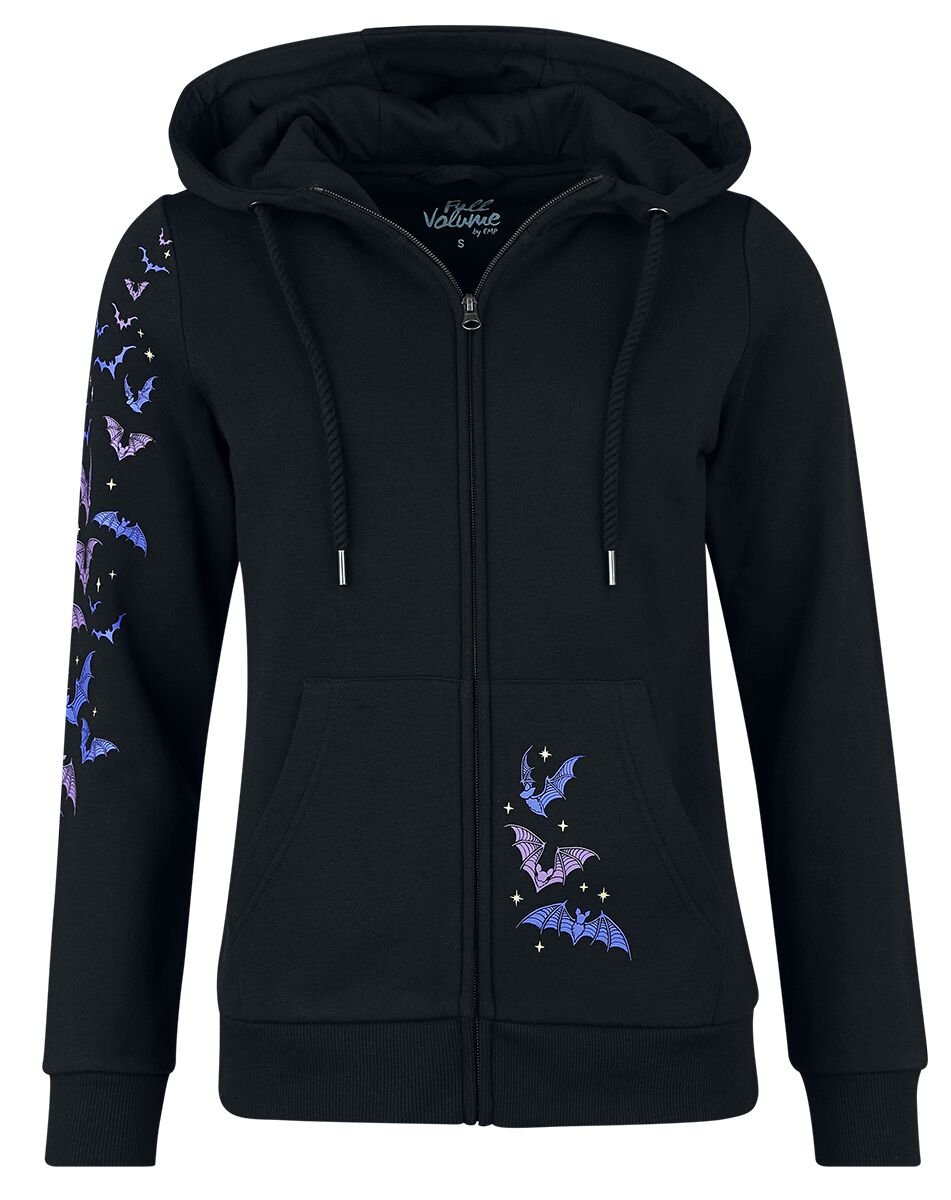 Sweat-shirt zippé à capuche  de Full Volume by EMP - Chat Diseur de Bonne Aventure - Sweat Zippé à Capuche - M à XL - pour Femme - noir - Full Volume by EMP