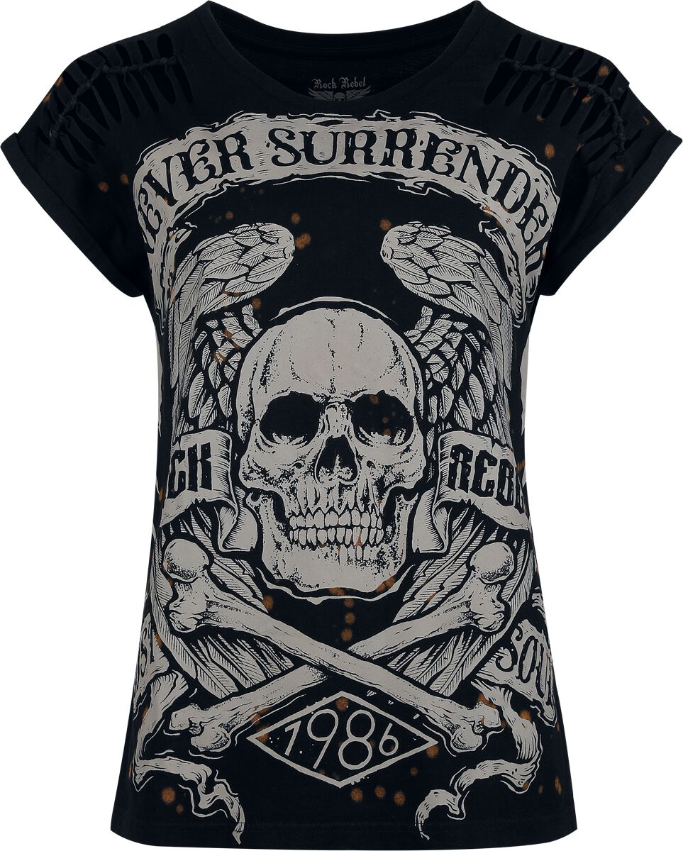 T-Shirt Manches courtes  de Rock Rebel by EMP - T-Shirt Avec Crâne Imprimé - S à XXL - pour Femme - noir - Rock Rebel by EMP