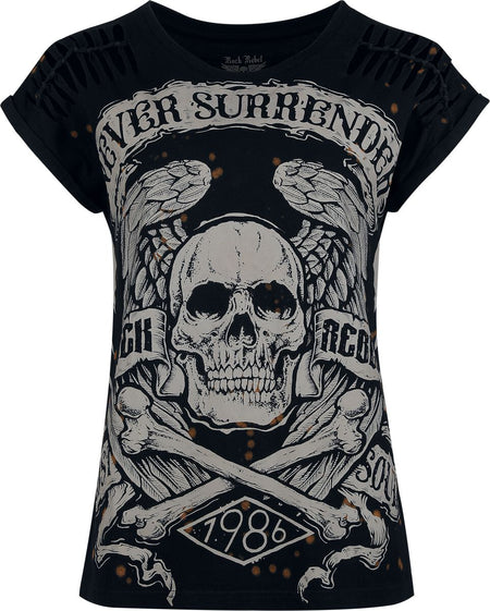 T-Shirt Manches courtes  de Rock Rebel by EMP - T-Shirt Avec Crâne Imprimé - S à XXL - pour Femme - noir - Rock Rebel by EMP