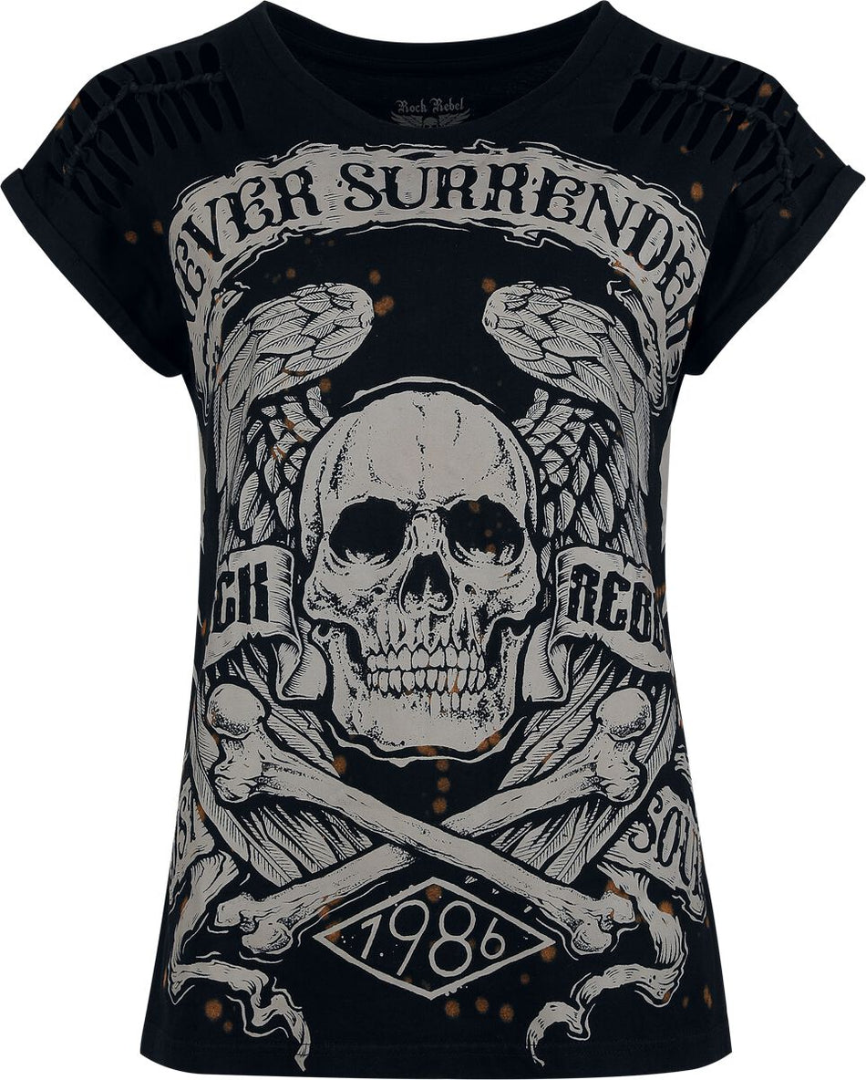 T-Shirt Manches courtes  de Rock Rebel by EMP - T-Shirt Avec Crâne Imprimé - S à XXL - pour Femme - noir - Rock Rebel by EMP