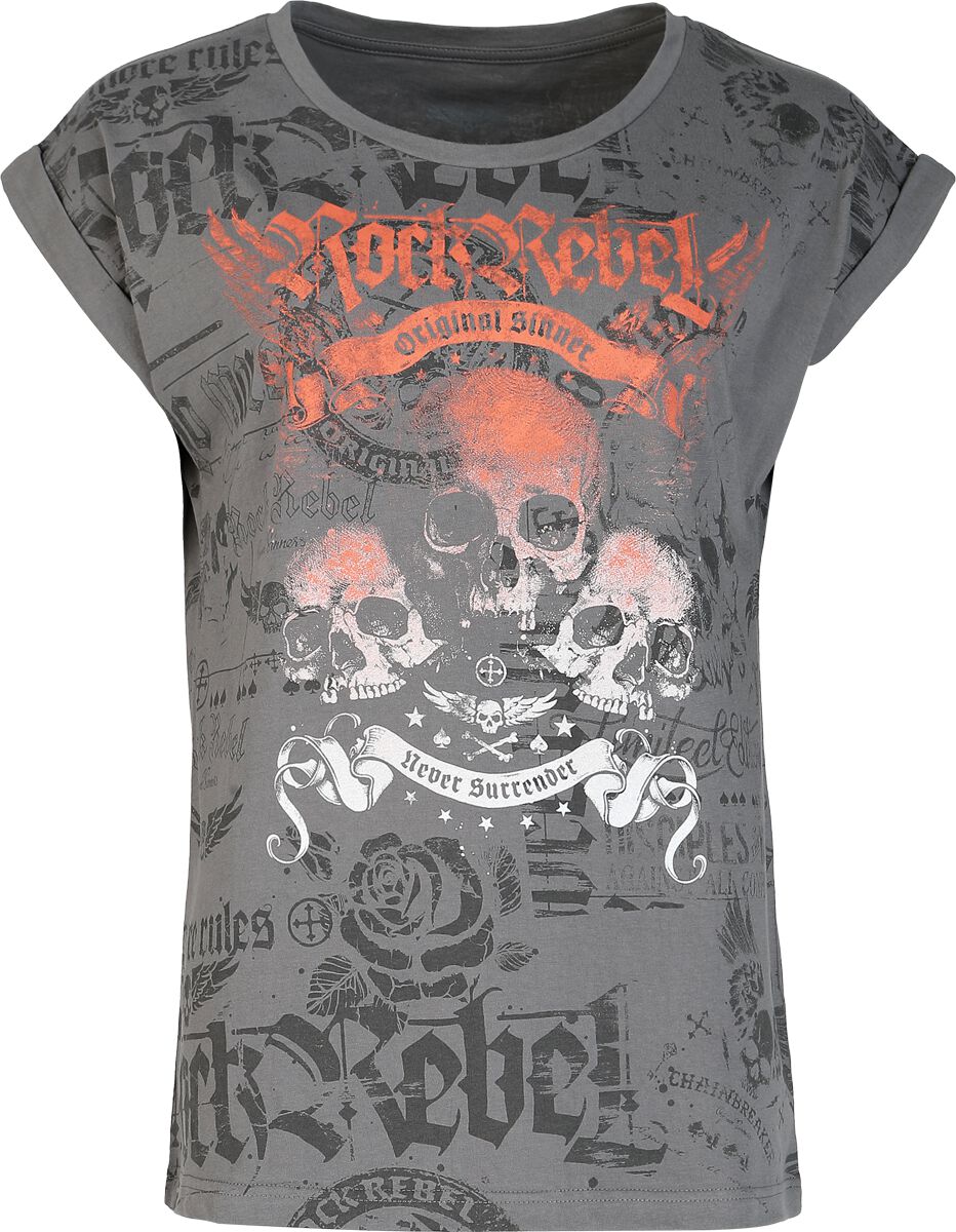 T-Shirt Manches courtes  de Rock Rebel by EMP - S à XXL - pour Femme - gris - Rock Rebel by EMP